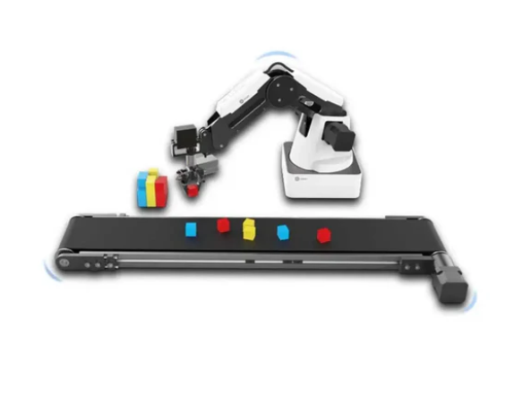 Robot arm magician conveyor belt