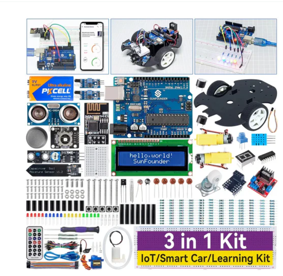 SunFounder 3-in-1 Arduino Uno Starter Kit (Intermediate)