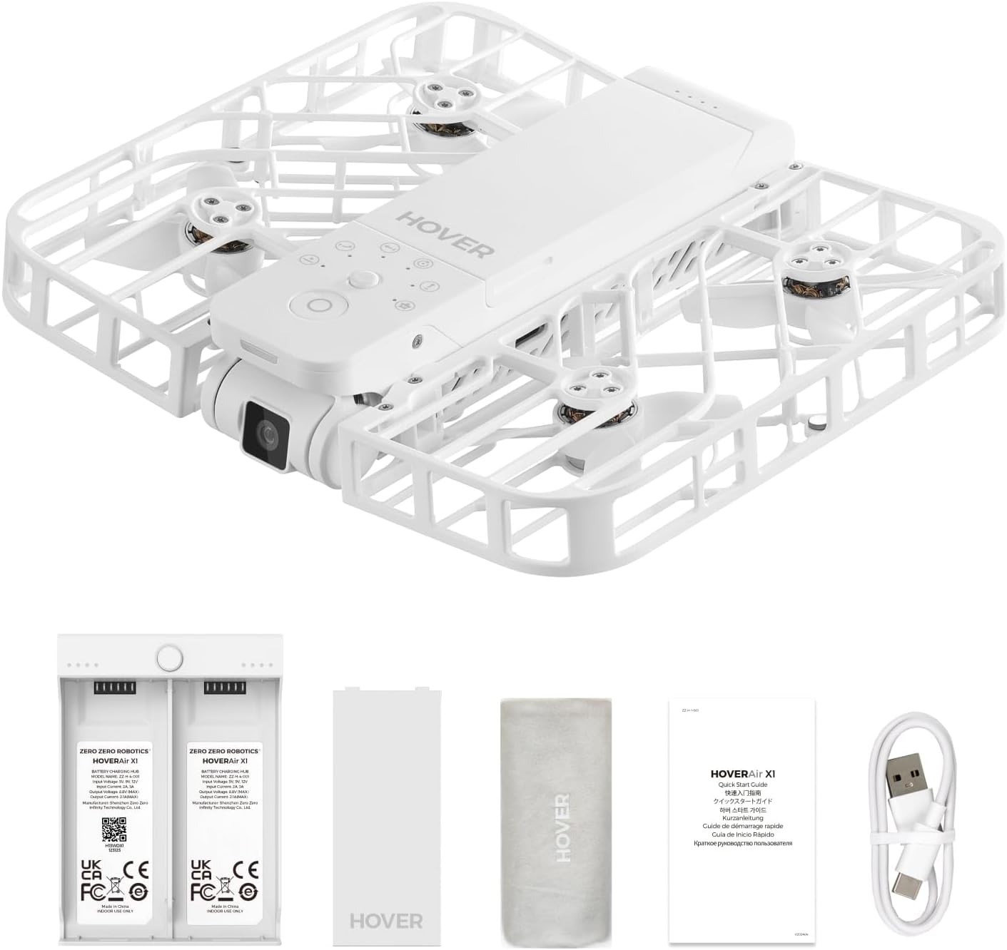 X1 Drone with Camera, 125g Foldable Self-Flying Drone, Mini Drone with HDR Video Capture, Palm Takeoff, Smart Flight Path, Hands-Free Control White (Combo)